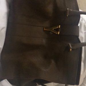 sheepskin large cabas ch yc dark brown